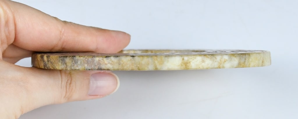 An Archaistic Jade Bi Disc w/Std - 7