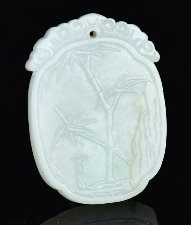 A White Jade Incised Plaque Qing (1 of 8)