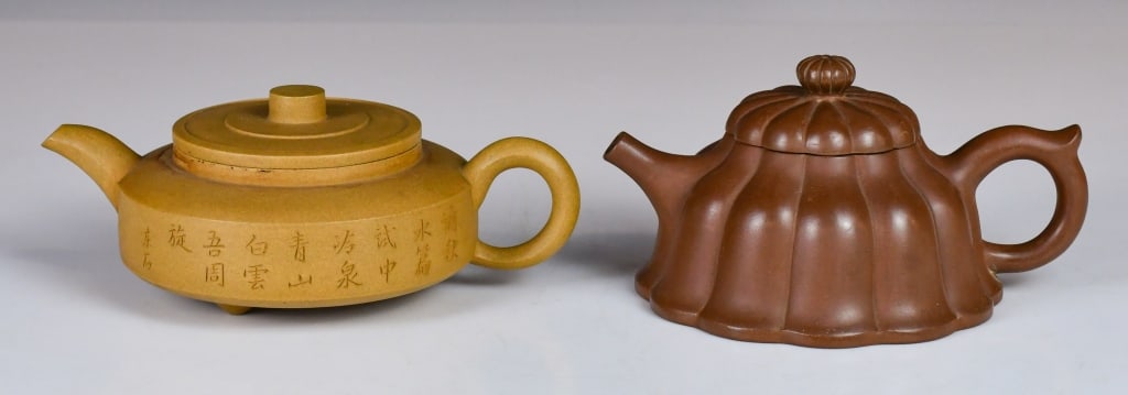 Group of 2 Zisha Teapots Wang YinChun Mk (1 of 15)