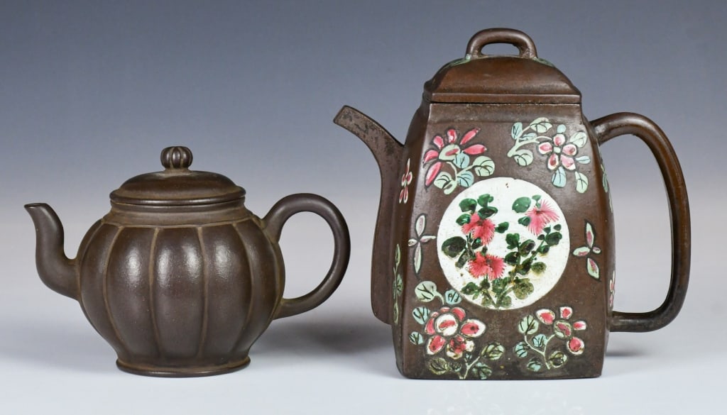Group of 2 Zisha Teapots 19thC (1 of 11)