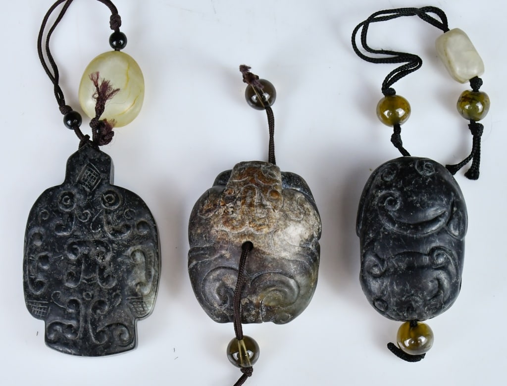 Group of 3 Archaistic Jade Carvings (1 of 13)