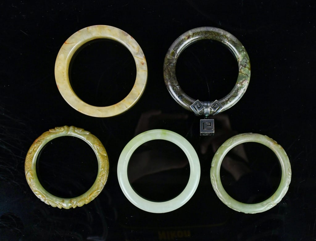 A Group of 5 Assorted Jade Bangles (1 of 11)