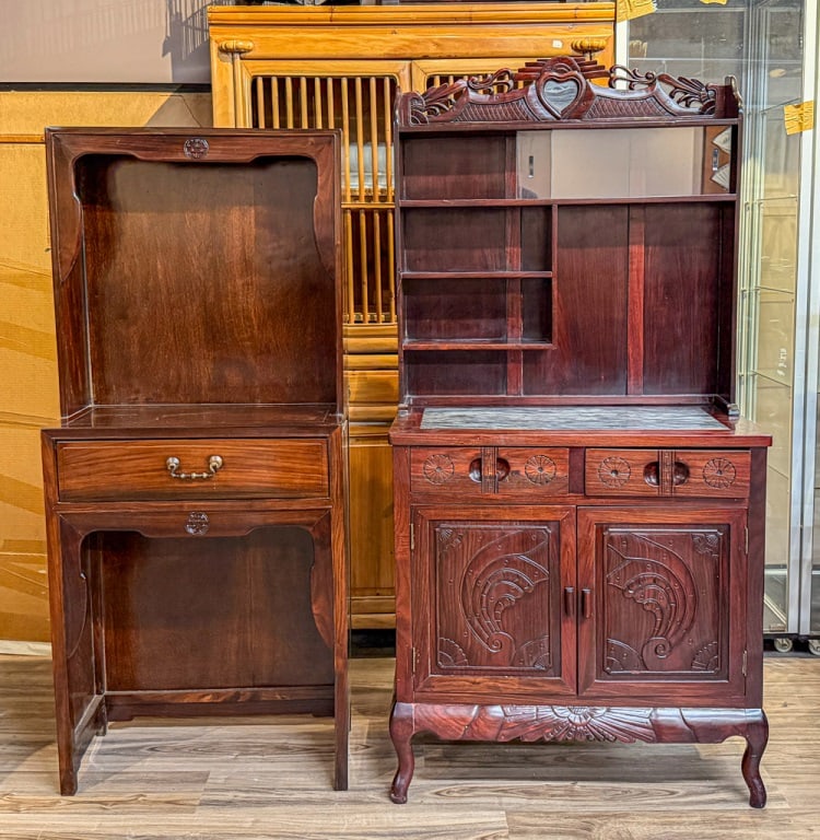 Group of 2 Hardwood Cabinets 19thC (1 of 14)