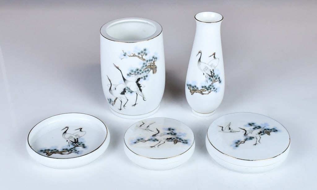 S/5 Porcelain Scholar's Implements JingDe Mk 1970s (1 of 14)