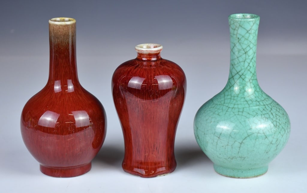 2 Red-Glazed Vases & A Green-Glazed Vase Qing (1 of 15)