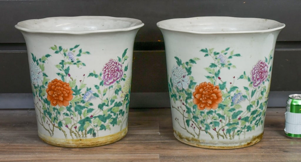 2 Famille Rose Coal Scuttle-Form Planters Republic (1 of 11)