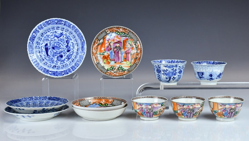 Group of 11Pcs Exported Teawares Qing (1 of 14)