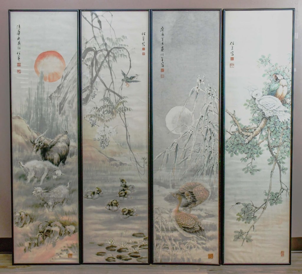Wu BoNian (1891-1975) S/4 Paintings Framed (1 of 15)