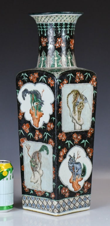 A Famille Rose Quadrangular Vase Qing (1 of 14)