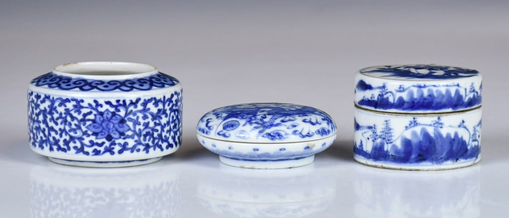 Group of 3Pcs Blue & White Scholar's Objects Repub (1 of 16)