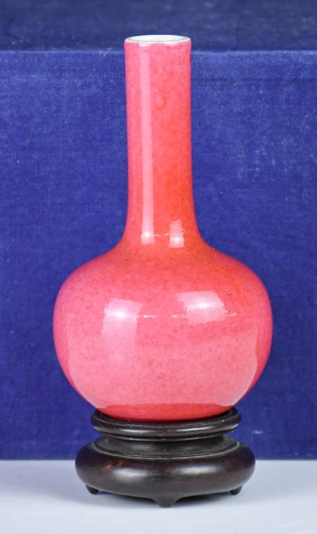 Pink Glazed Vase w/Std & Purchase Cert. Republican (1 of 13)