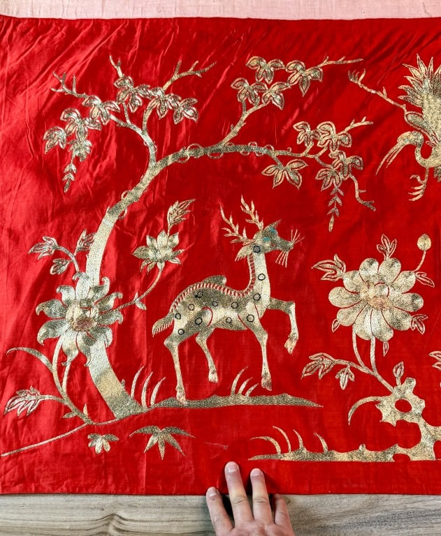 A Large Embroidered Hanging 19thC - 10