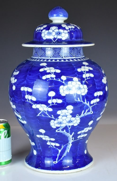 A Blue & White Prunus Covered Jar 19thC (1 of 15)