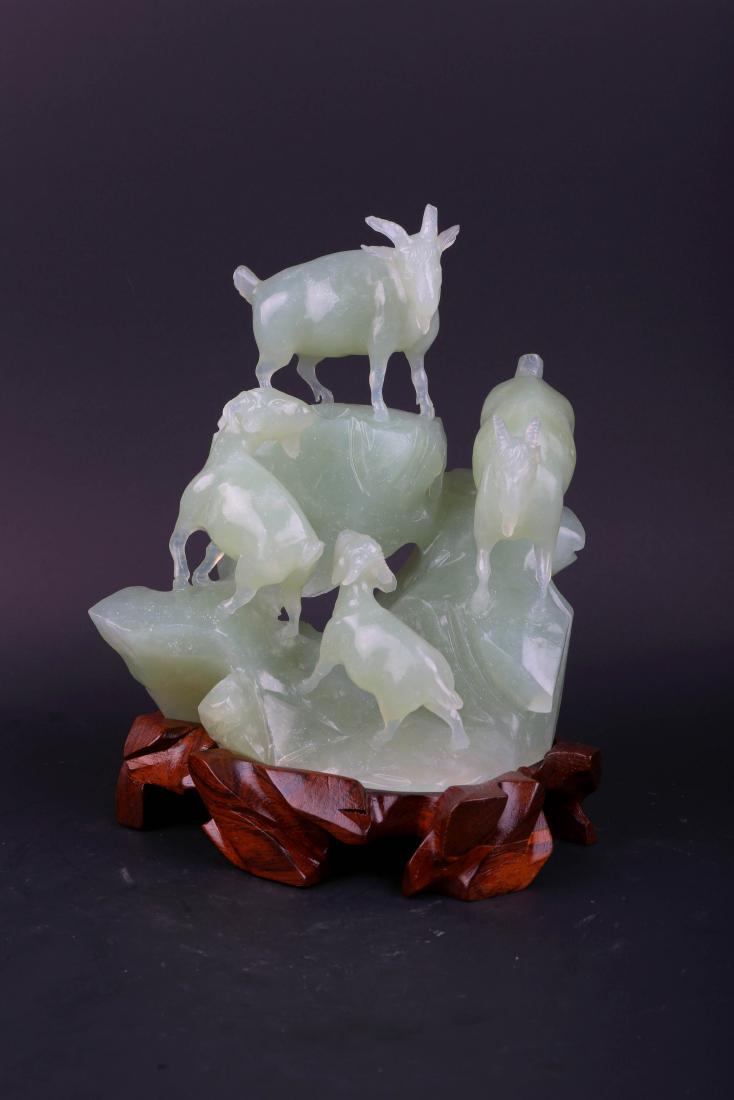 One "Rams" Celadon Jade Carving (1 of 5)