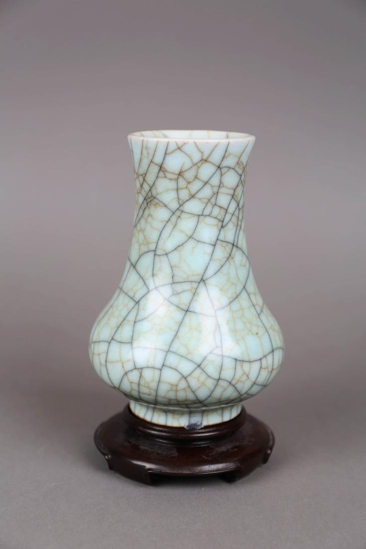 One Guan Type Vase With Fitted Wood Stand (1 of 4)