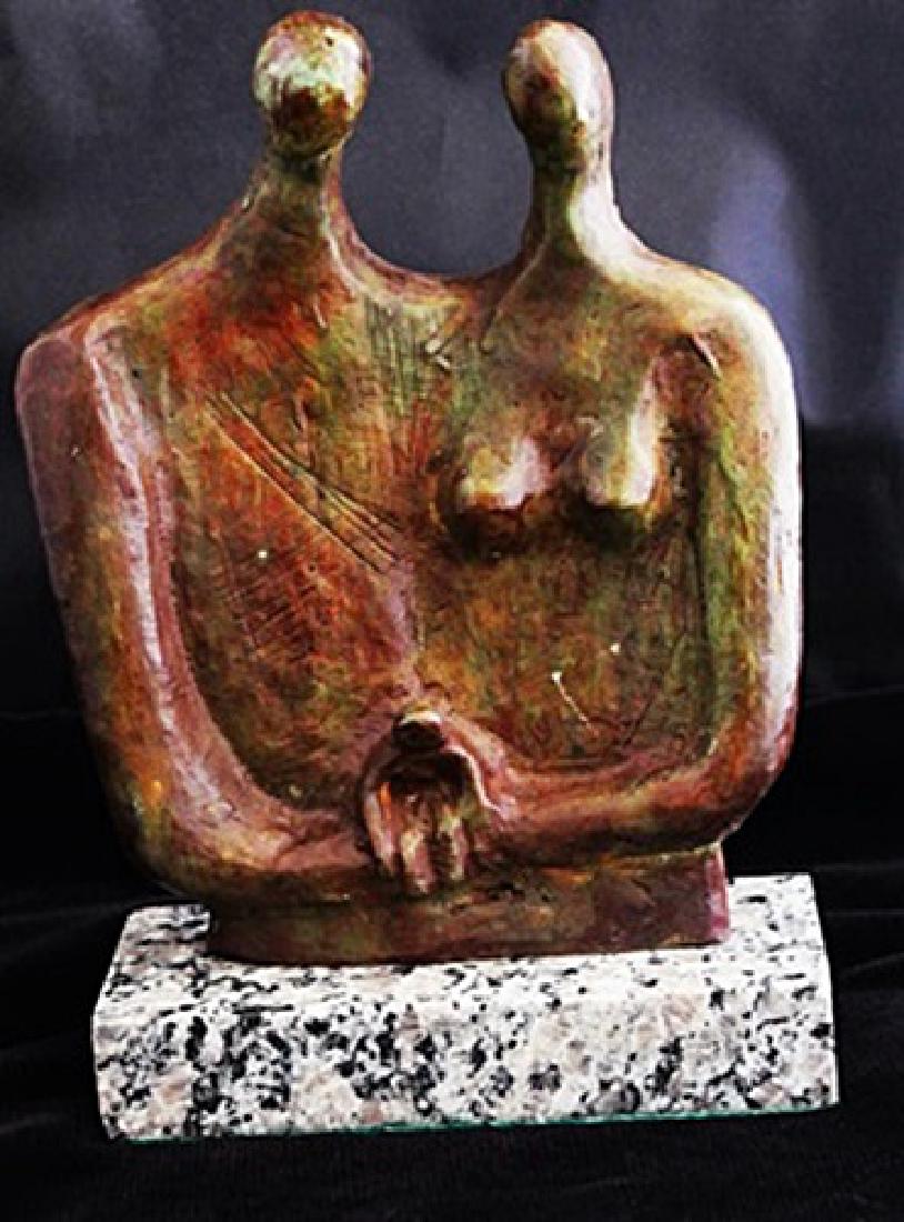 Signed Limited Edition Bronze Moore: Old recast patina bronze sculpture Henry Moore, bearing a signature in a limited edition.