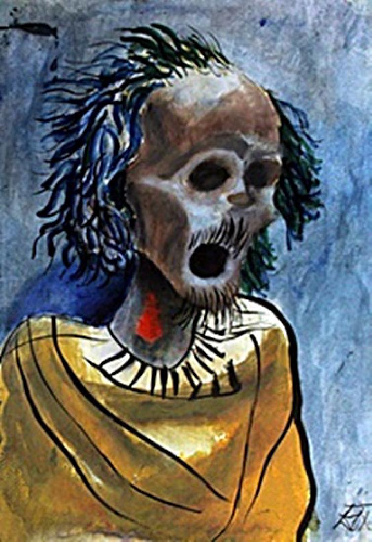 Morte 1935' - Oil on Paper - Otto Dix: Oil Painting on Paper attributed to Otto Rix, bearing a signature, Size Approx 16 x 11 Inches