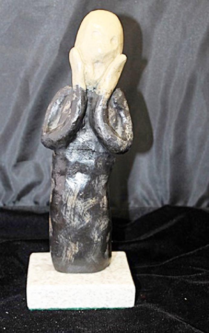 Signed Limited Edition Bronze Munch: Old recast patina bronze sculpture Edvard Munch, bearing a signature in a limited edition. Dimensions approx 13 x 7 x 5.