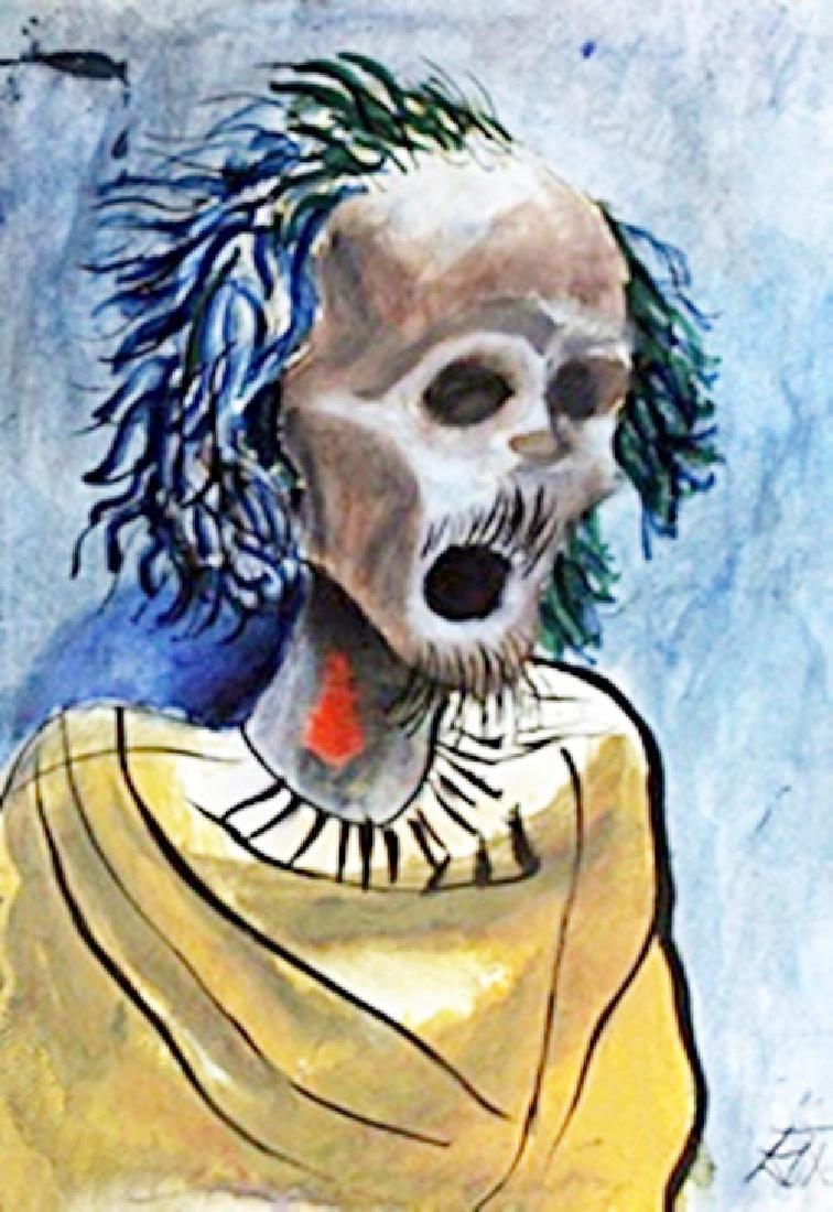 Morte 1935' - Oil on Paper - Otto Dix: Oil Painting on Paper attributed to Otto Rix, bearing a signature, Size Approx 16 x 11 Inches