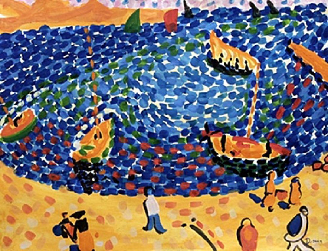 Port Of Collioure - Andre Derain - Watercolor: Watercolor in the manner of Andre Derain, approx. 17x13 in. André Derain was a French artist, painter, sculptor and co-founder of Fauvism with Henri Matisse.