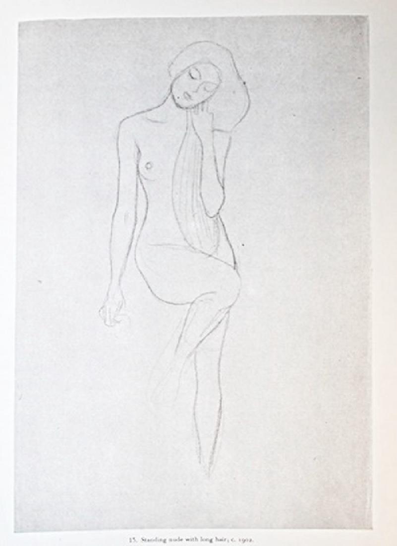Gustav Klimt Lithograph Drawing: Authentic lithograph drawing out of the book by Gustav Klimt. Unframed dimensions approx 9 x 12. This piece comes matted ready to be framed.