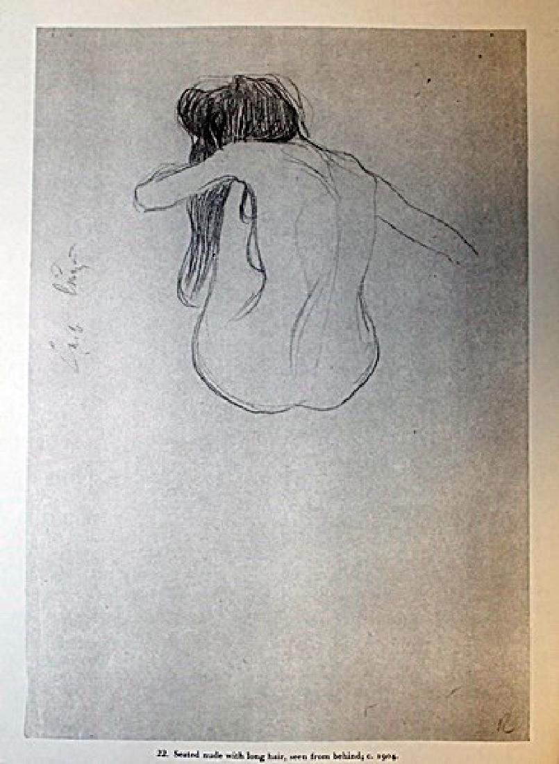 Gustav Klimt Lithograph Drawing: Authentic lithograph drawing out of the book by Gustav Klimt. Unframed dimensions approx 9 x 12. This piece comes matted ready to be framed.