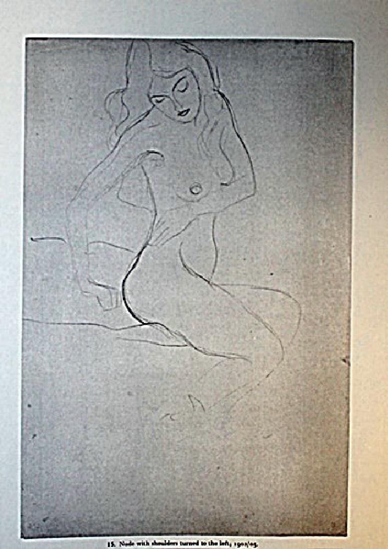 Gustav Klimt Lithograph Drawing: Authentic lithograph drawing out of the book by Gustav Klimt. Unframed dimensions approx 9 x 12. This piece comes matted ready to be framed.