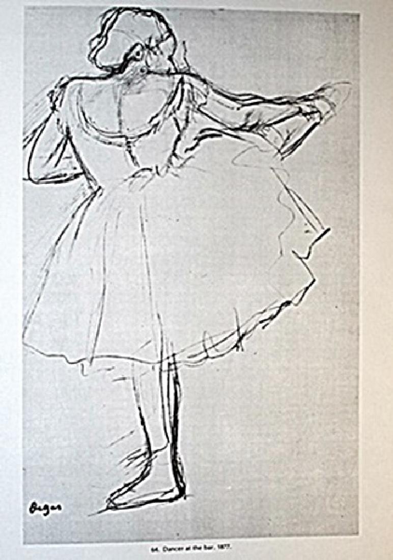 Edgar Degas Lithograph Drawing on Paper: Authentic drawing lithograph on paper out of the book by Edgar Degas, facsimile signed, unframed dimensons approx 14 x 11. This piece is matted ready for framing.