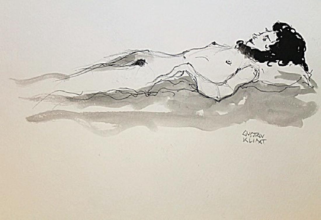 Gustav Klimt Ink Drawing: Ink drawing by Gustav Klimt, Gustav Klimt was an Austrian symbolist painter and one of the most prominent members of the Vienna Secession movement. Klimt is noted for his paintings, murals, sketches, 