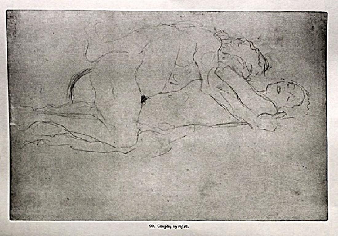 Gustav Klimt Lithograph Drawing: Authentic lithograph drawing out of the book by Gustav Klimt. Unframed dimensions approx 9 x 12. This piece comes matted ready to be framed.