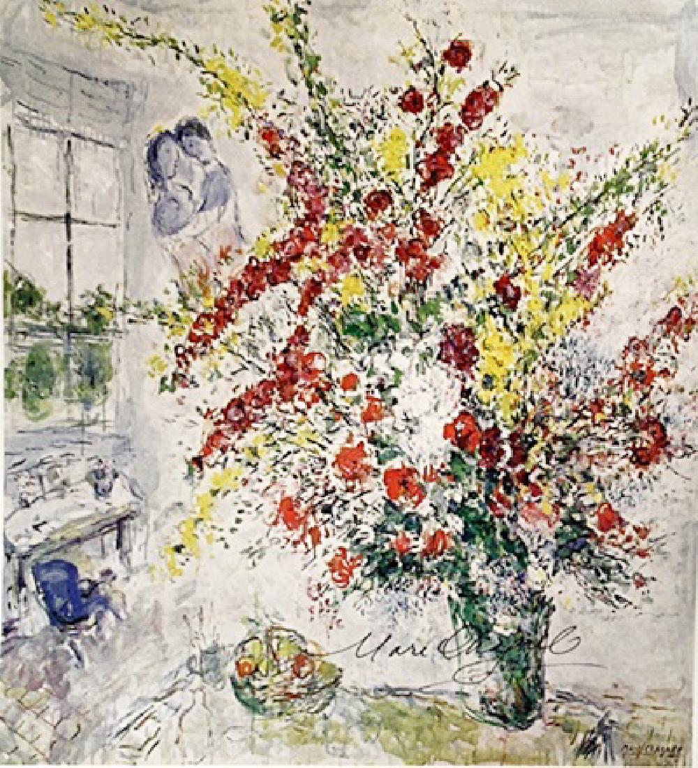 Marc Chagall Signed Lithograph 189: Signed Marc Chagall Lithograph. Marc Zakharovich Chagall was a Russian-French artist of Belarusian Jewish origin. An early modernist, he was associated with several major artistic styles and created w