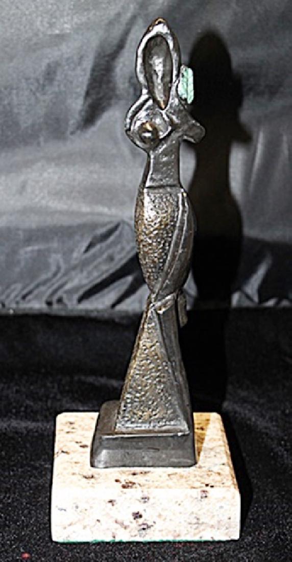 Signed Limited Edition Bronze Archipenko: Old recast patina bronze sculpture Alexander Archipenko, bearing a signature in a limited edition. Dimensions approx 11 x 5 x 5.