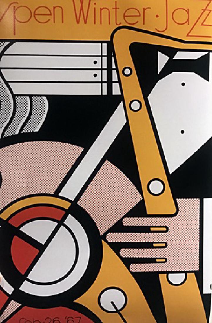 Roy Lichtenstein Lithograph - Aspen Winter Jazz: Roy Lichtenstein Lithograph "Aspen Winter Jazz". The American Pop artist Roy Lichtenstein is best recognised for his reworking of cartoon and comic illustration. His prints and paintings bear a partic