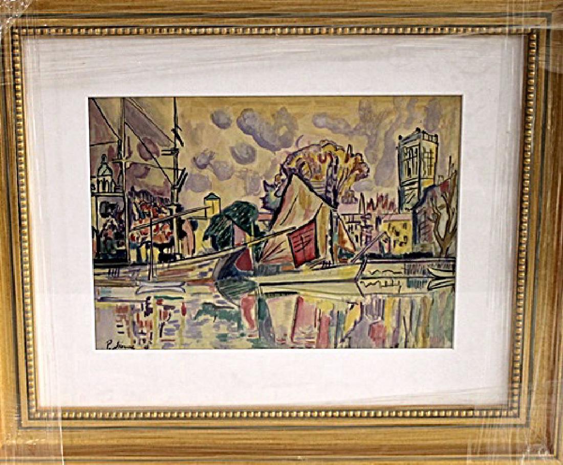 Paul Signac - La Rochelle - Watercolor on paper: Watercolor on paper, Paul Signac "La Rochelle" approx. 11x8 in. Paul Victor Jules Signac was a French Neo-Impressionist painter who, working with Georges Seurat, helped develop the Pointillist style.