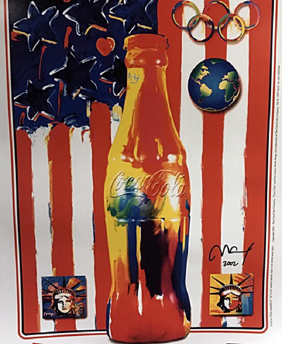Peter Max Signed Lithograph - Coca-Cola/America: Peter Max Signed Lithograph "Coca-Cola/America". Peter Max is an American artist known for using bright colors in his work.