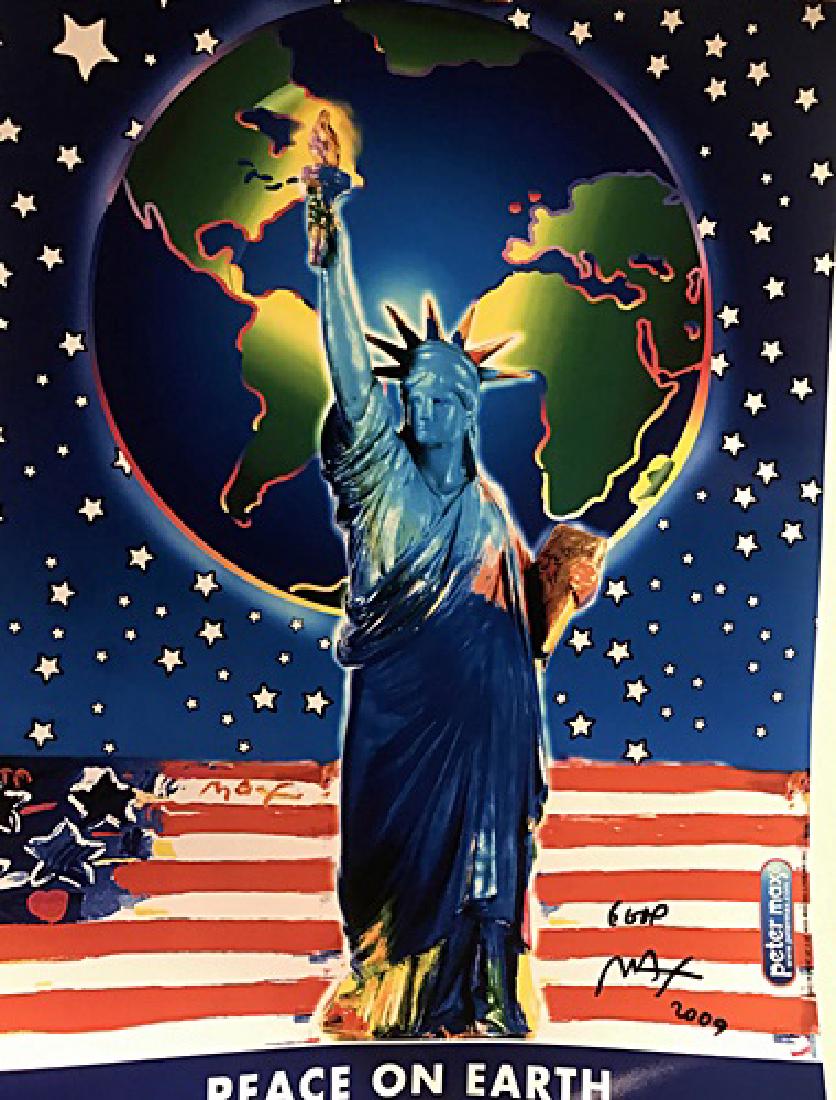 Peter Max Signed Lithograph - Peace On Earth: Peter Max Signed Lithograph "Peace On Earth". Peter Max is an American artist known for using bright colors in his work.