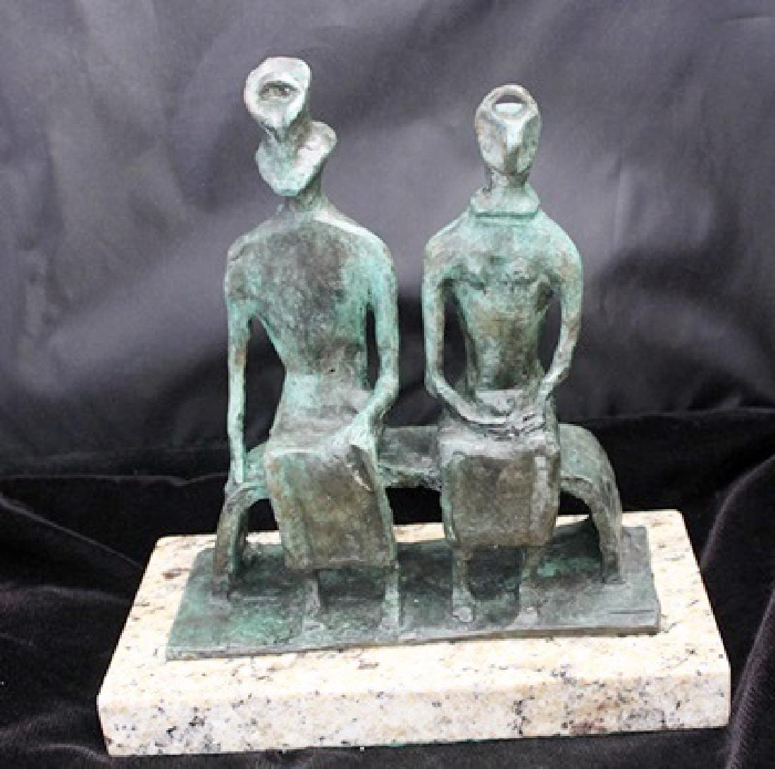 Signed Limited Edition Bronze Moore: Old recast patina bronze sculpture Henry Moore, bearing a signature in a limited edition.
