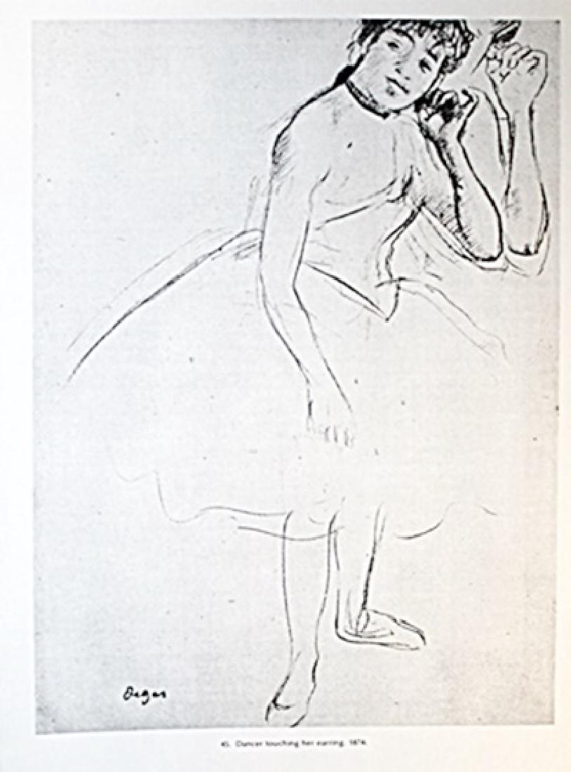 Edgar Degas Lithograph Drawing on Paper: Authentic drawing lithograph on paper out of the book by Edgar Degas, facsimile signed, unframed dimensons approx 14 x 11. This piece is matted ready for framing.