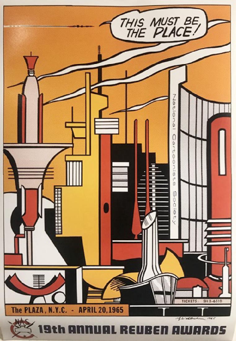 Roy Lichtenstein Lithograph - This Must Be The Place: Roy Lichtenstein Lithograph "This Must Be The Place". The American Pop artist Roy Lichtenstein is best recognised for his reworking of cartoon and comic illustration. His prints and paintings bear a p