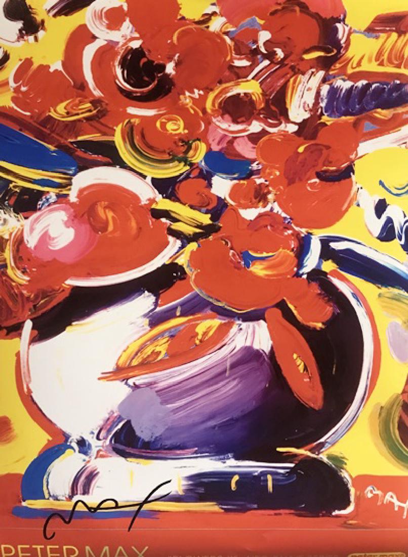 Peter Max Signed Lithograph - Flowers II: Peter Max Signed Lithograph "Flowers II". Peter Max is an American artist known for using bright colors in his work.