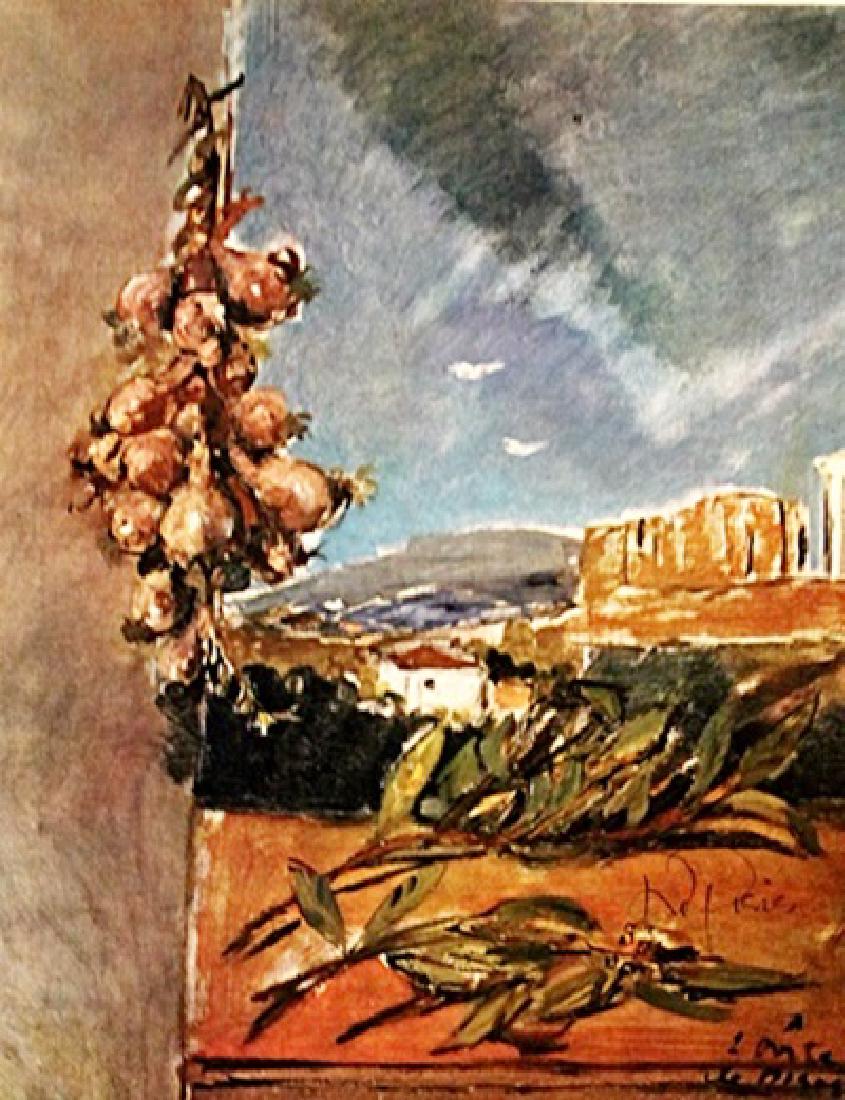 Filippo De Pisis Signed Lithograph 215: Filippo De Pisis Signed lithograph. Filippo De Pisis was an Italian painter and poet. He studied literature and philosophy at the University of Bologna beginning in 1914. In 1919 he moved to Rome, whe
