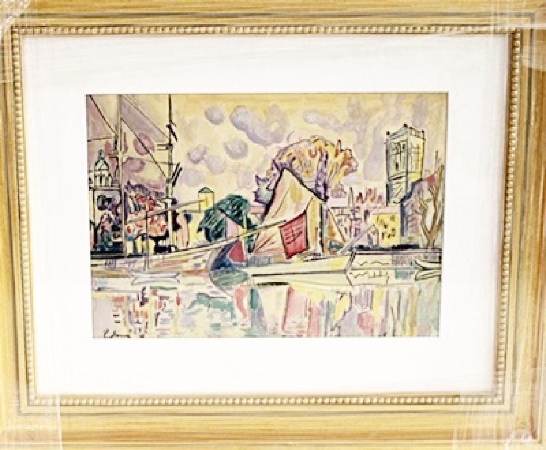 Paul Signac - La Rochelle - Watercolor on paper: Watercolor on paper, Paul Signac "La Rochelle" approx. 11x8 in. Paul Victor Jules Signac was a French Neo-Impressionist painter who, working with Georges Seurat, helped develop the Pointillist style.