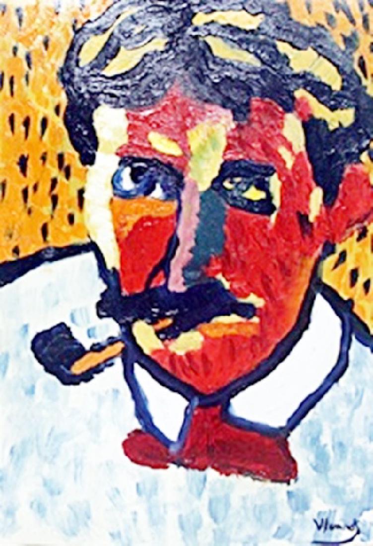 Andre Derain - Oil - Maurice De Vlaminck: Oil Painting on Paper attributed to Maurice De Vlaminck, bearing a signature, Size Approx. 12 x 8 Inches