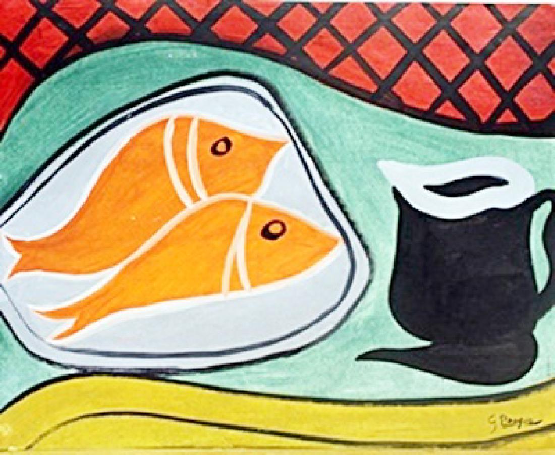 Nature Morte 1930' - Georges Braque: Oil Painting on Paper attributed to Georges Braque, bearing a signature, Size Approx 15 x 12 Inches