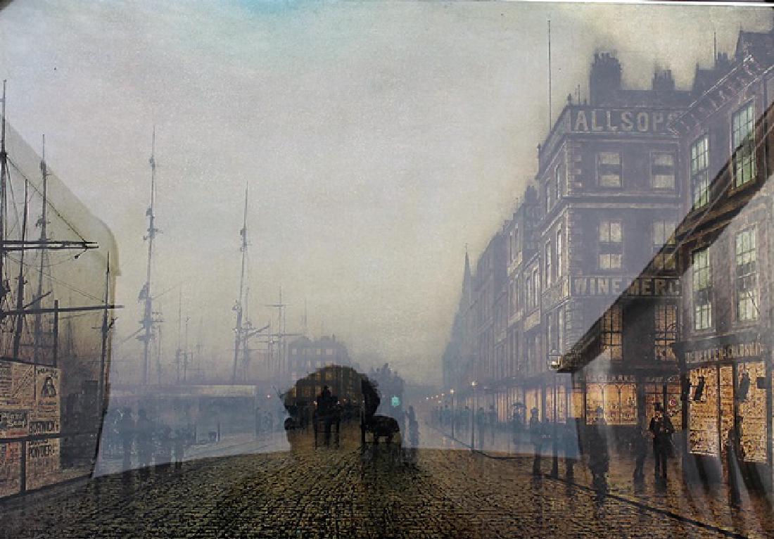 Liverpool Quay by Moonlight - Atkinson Grimshaw -: Lithograph by Atkinson Grimshaw. John Atkinson Grimshaw was an English Victorian-era artist known for his breathtaking city night-scenes and landscapes. He is considered one of the most renowned paint
