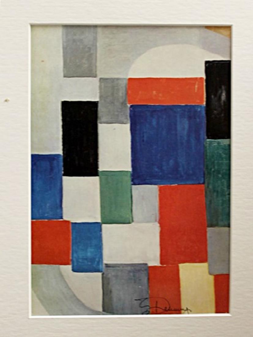 Sonia Delaunay Signed Lithograph 130: Signed Sonia Delaunay lithograph. Sonia Delaunay was a Ukrainian-born French artist, who spent most of her working life in Paris and, with her husband Robert Delaunay and others, cofounded the Orphism
