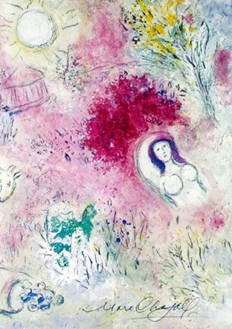 Marc Chagall lithograph - Chloe: Signed lithograph by Marc Chagall. Marc Zakharovich Chagall was a Russian-French artist of Belarusian Jewish origin. An early modernist, he was associated with several major artistic styles and create