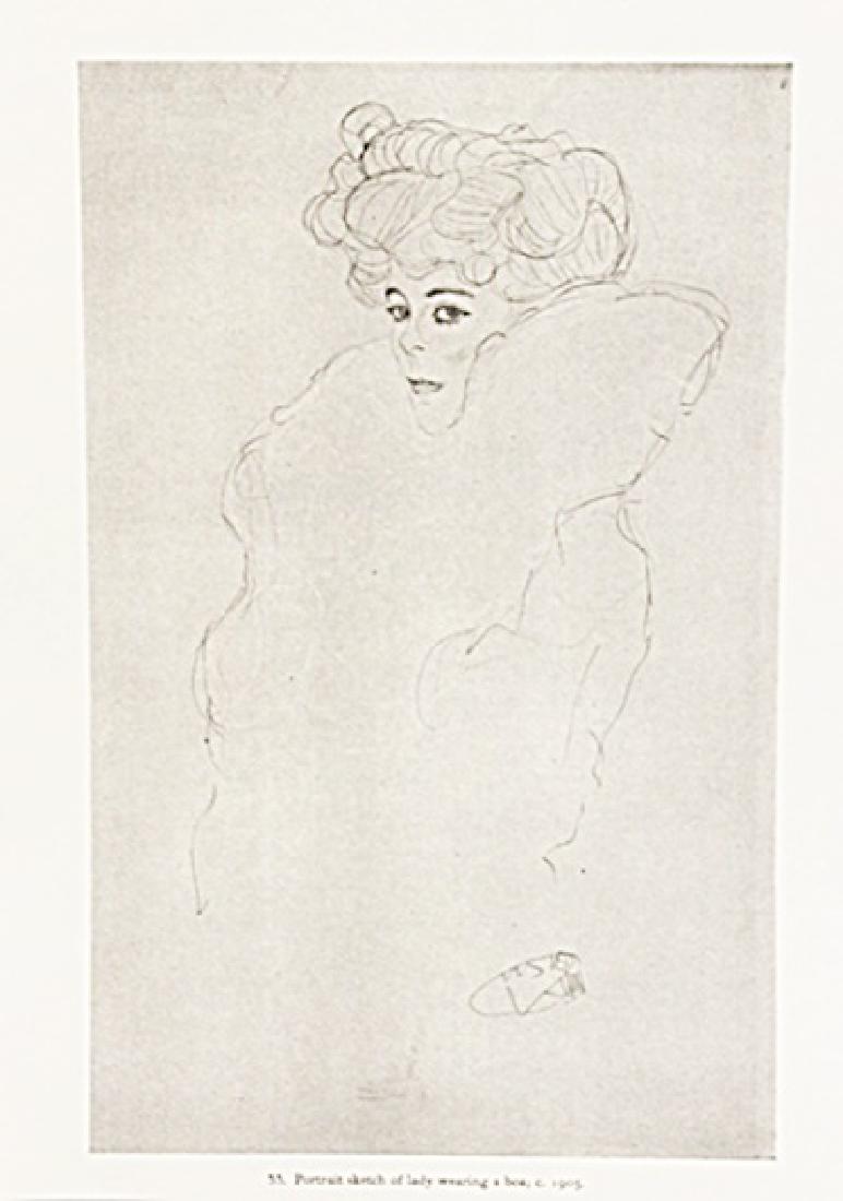 Gustav Klimt Lithograph Drawing: Authentic lithograph drawing out of the book by Gustav Klimt. Unframed dimensions approx 9 x 12. This piece comes matted ready to be framed.