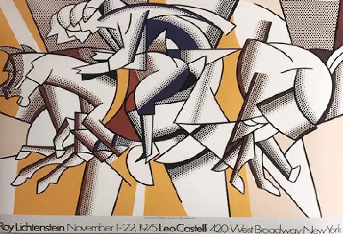 Roy Lichtenstein Lithograph - The Red Horseman: Roy Lichtenstein Lithograph "The Red Horseman". Lichtenstein uses an image that symbolized the Futurist movement, especially its fascination with the dynamics of speed and its unequivocal glorificatio