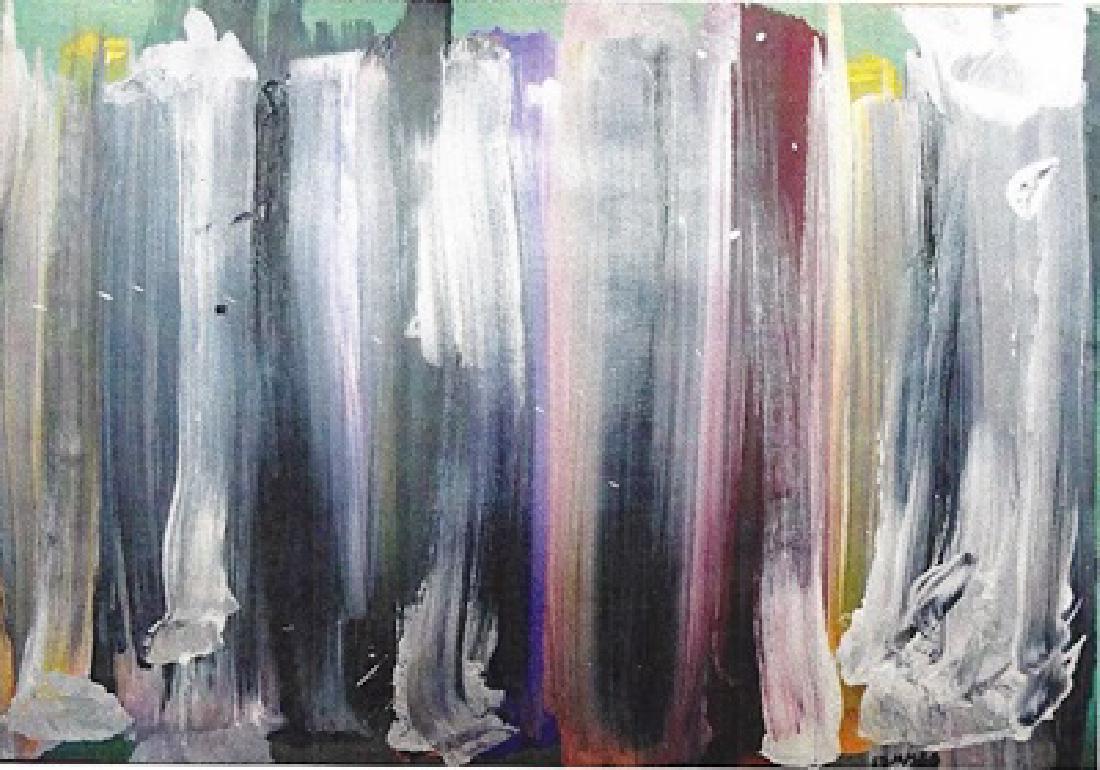 Ed Moses - Oil On Paper: Oil on paper by Ed Moses, approx. 19x14 in. Ed Moses was an American artist based in Los Angeles and an innovative and central figure of postwar West Coast art. Moses exhibited at the Ferus Gallery in